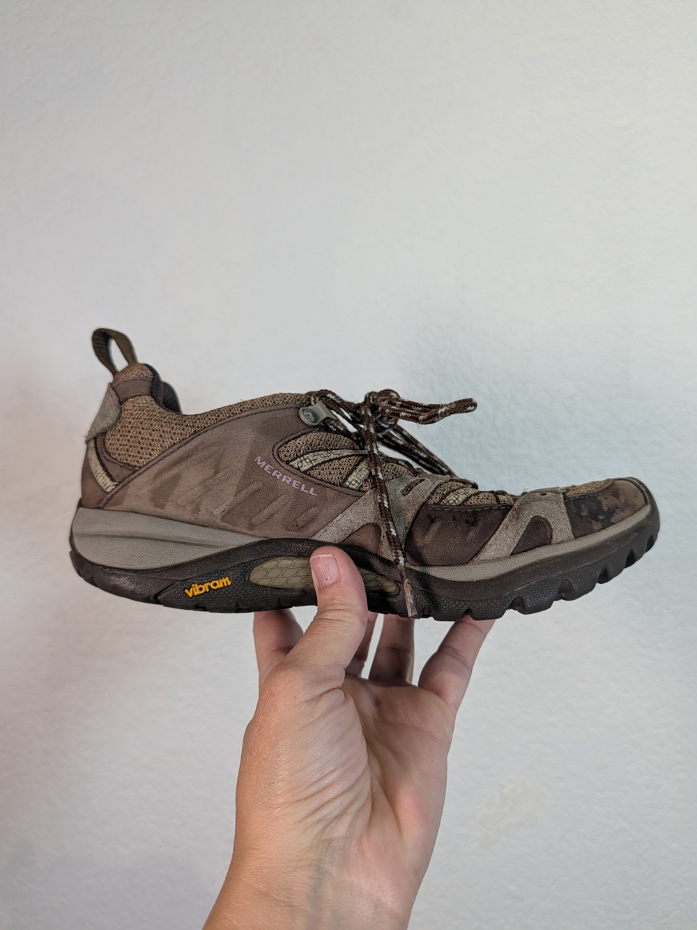 Merrell Brown Trail Running Shoe - Vibram Outsole, Size 8